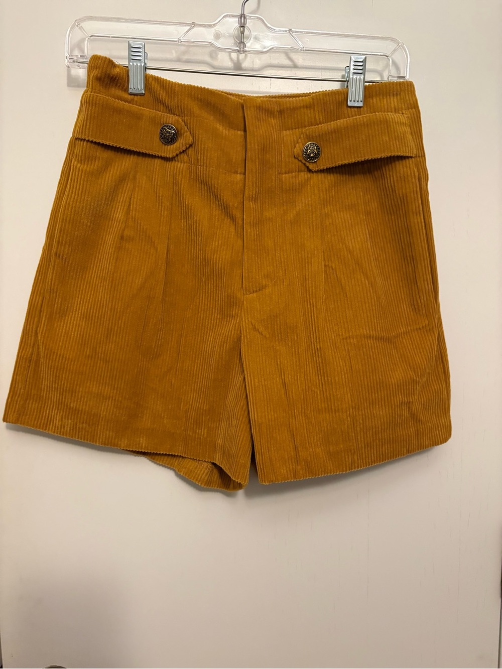 Artlove Paris Amaelle Corduroy High-Rise Shorts in Mustard